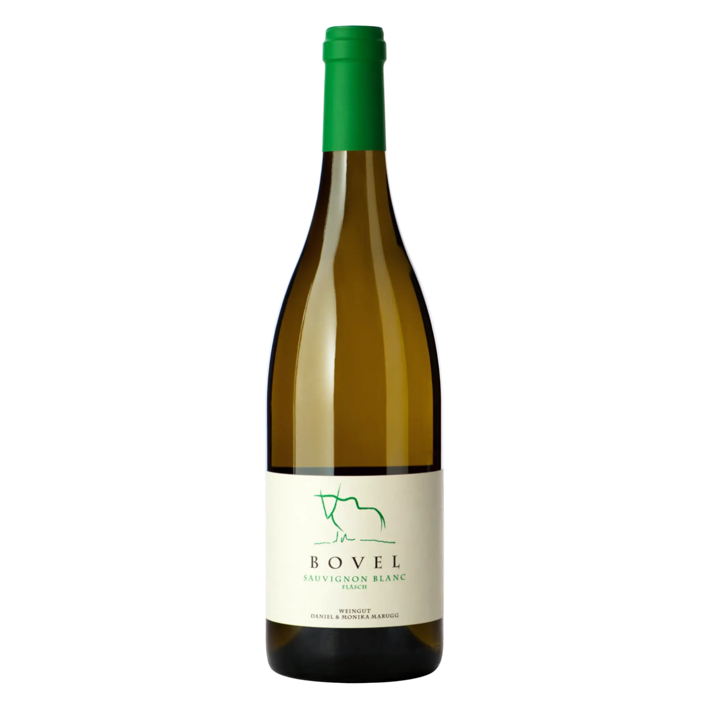 Sauvignon Blanc Bovel – Flasche freigestellt, Weisswein vom Weingut Marugg in Fläsch
